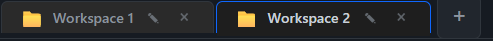 Browser-like tabs showing two active workspaces in Agent Workspace